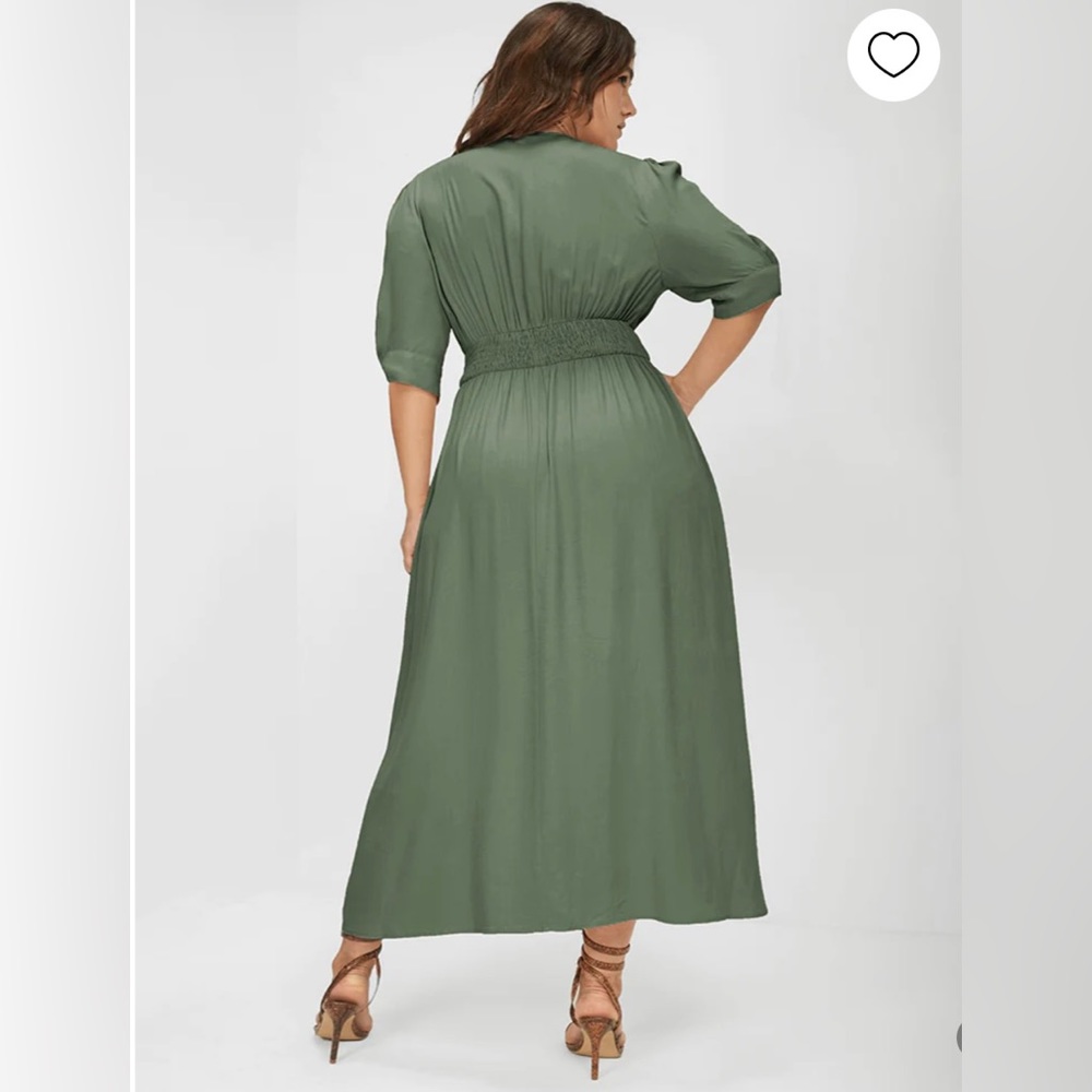 Plunging Neck Button Detail Pocket Maxi Dress - Picture 3 of 6